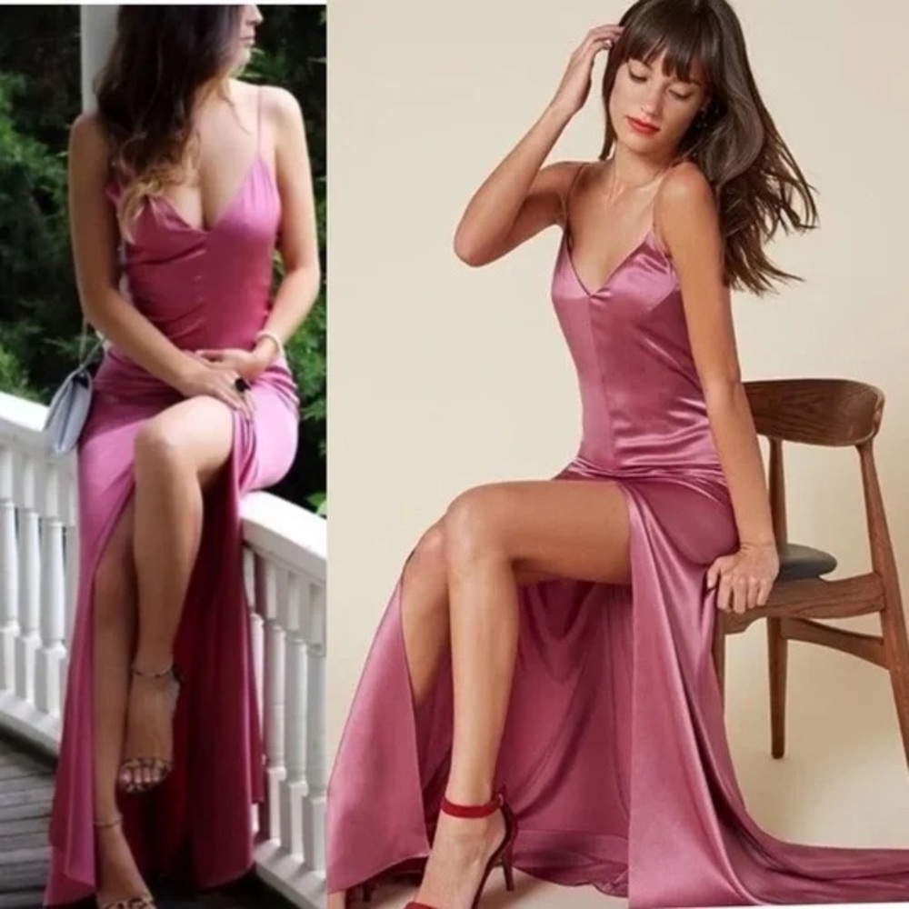 Reformation Cabot dress Size Small Red Silk Maxi Slip Dress - EUC